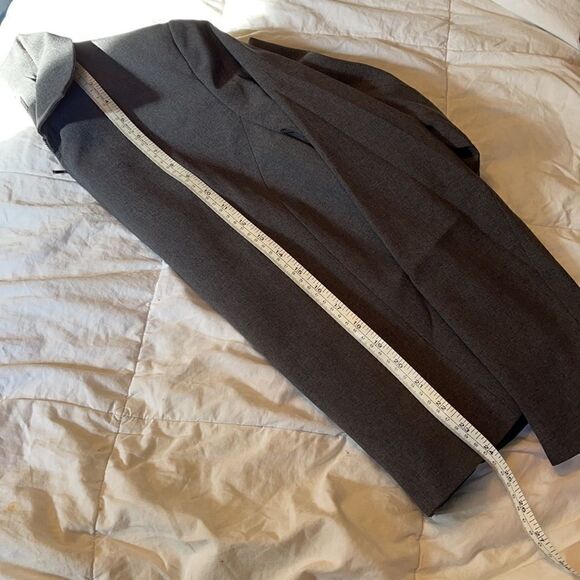 New York & company NWT NEW blazer jacket coat grey gray sz 10 zip front collar - Picture 13 of 14
